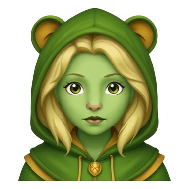 green Hooded lion woman sticker