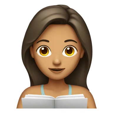 brunette tan woman writing sticker