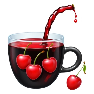 Cup of black liquid with cherrys floating in it sticker