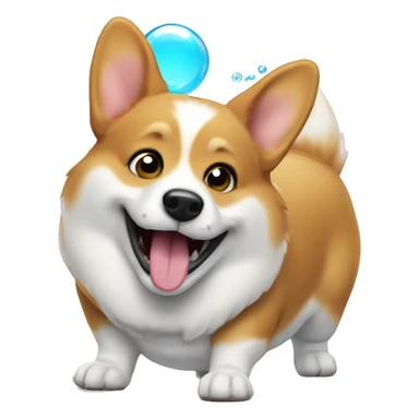 embrassed corgi farting and fart bubble is seen sticker
