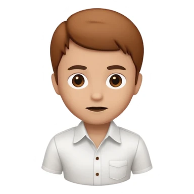 A 3D cartoon white shirt with a brown soil stain in the center, smooth fabric texture, bright lighting, realistic Memoji-style look. sticker