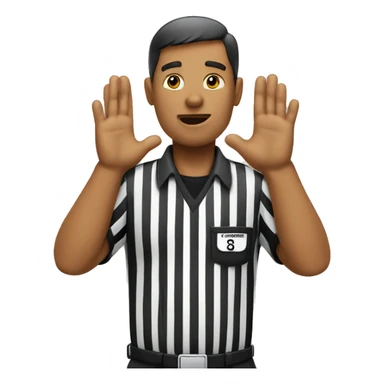 Referee calling timeout with hands sticker
