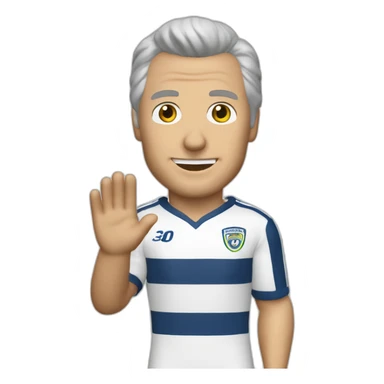 Franz Beckenbauer in football kit waving sticker