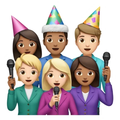 mixed gender and ethnicity karaoke night sticker