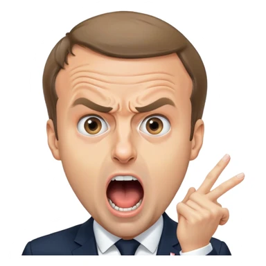 Emmanuel Macron screams in panic 4k picture sticker