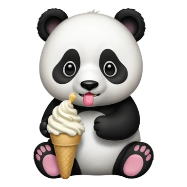 Panda eating ice cream sticker