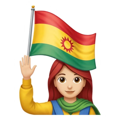 waving Kurdish flag sticker