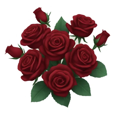 Bouquet of dark red roses sticker