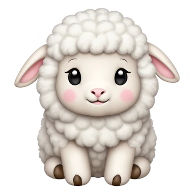 Little Lamb with many love emoji  sticker