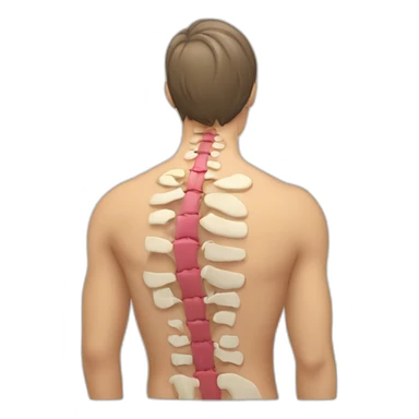 straighten back pain, profile, male sticker