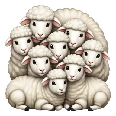 huddle of many sheep sticker