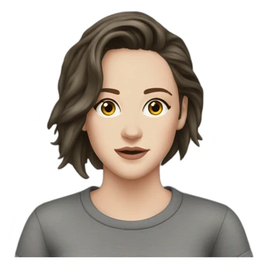 Kristen stewart gray round neck sticker