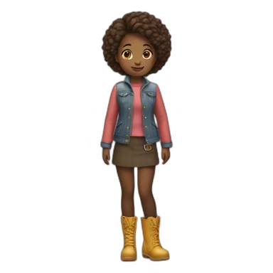 Girl with big boots sticker
