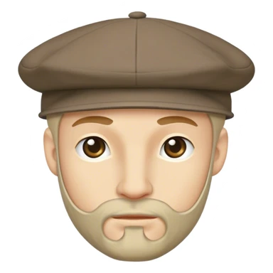 Medieval male wool flat cap with sturdy brim
 sticker