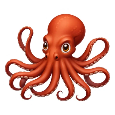 The octopus emoji with red drowsy eyes sticker