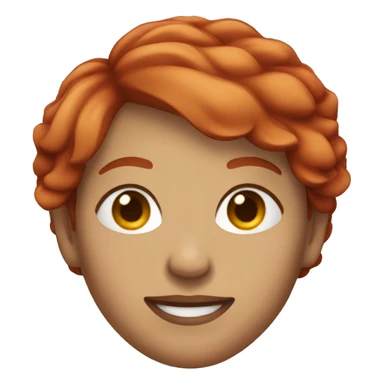 woman with short red hair looking sideays and blnking one eye while smiling sticker