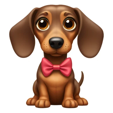 Weiner dog with a bow sticker