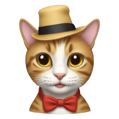 Cat with hat one sticker