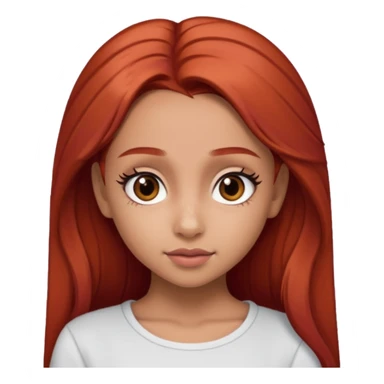 a hispanic girl with red hair, brown eyes, and looks like ariana grande sticker