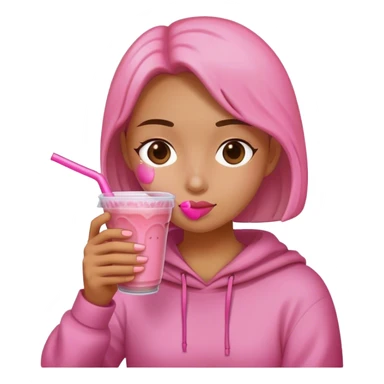 Pink boba faceless  sticker