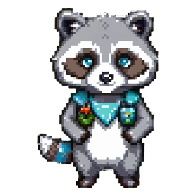 Spiffo raccoon mascot from Project Zomboid sticker