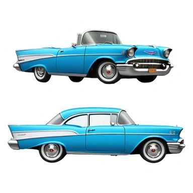 Blue 1957 Chevrolet bel air side view sticker
