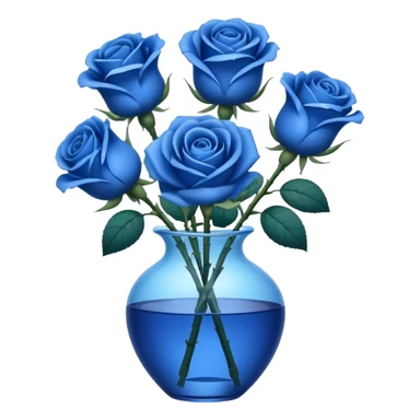 Group of Blue rose in a vase sticker