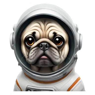 Spaceman pug sticker