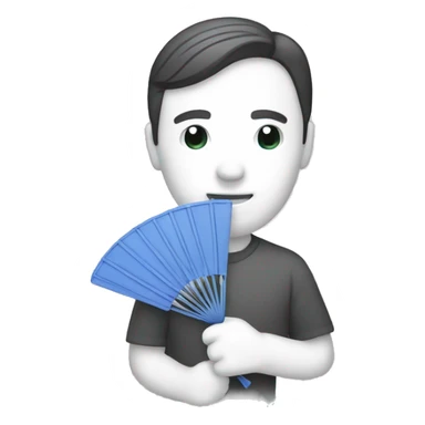 a person holding a fan. sticker