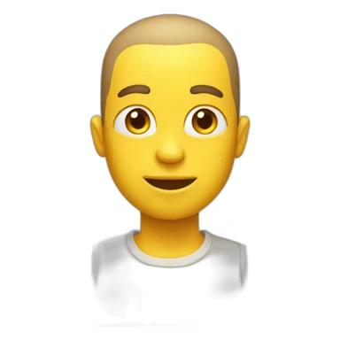 A Yellow emoji with a buzz cut sticker