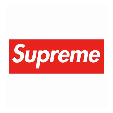Remove the black border from the Supreme logo, keep only the white text on a red rectangle, no outline, preserve the original style of the logo. sticker