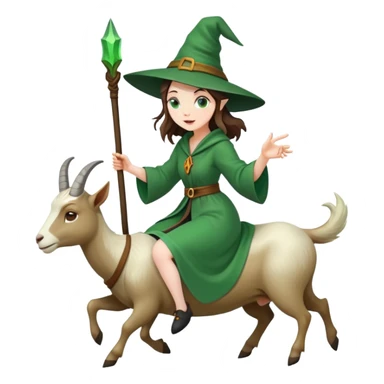 A wich ride goat  sticker