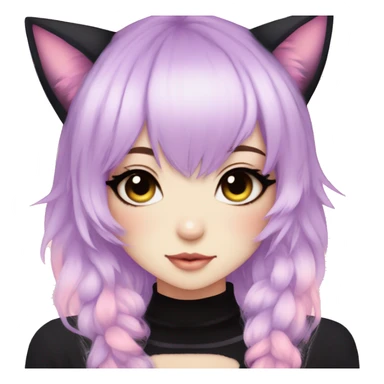 Gorgeous Cute Edgy Pastel Gradient Beautiful Anime Emo CatLady sticker