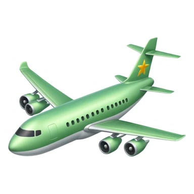 light green airplane flying sticker
