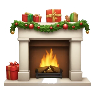 christmas fireplace sticker