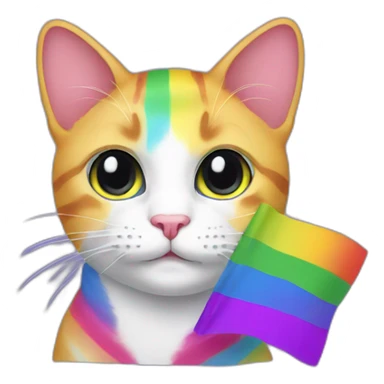 LGBT flag cat sticker