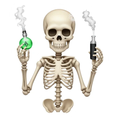 skeleton with vape in hand sticker