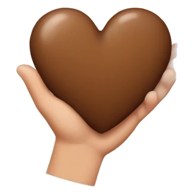 Brown heart in hand sticker