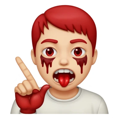 Finger bite face sticker