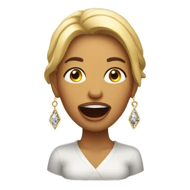 woman with earrings open mouth sticker