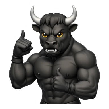 Angry bull emoji showing thumb down (DisLikes) sticker