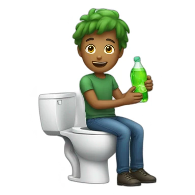 Human at toilets drinking sprite sticker