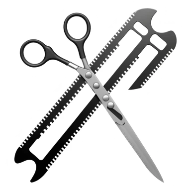 film strip with scissors cutting it sticker