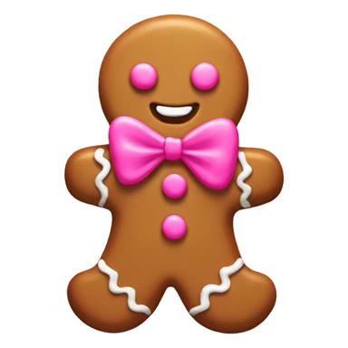 One Gingerbread man cookie with pink bow sticker