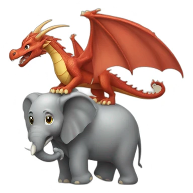 Dragon sur un elephant sticker