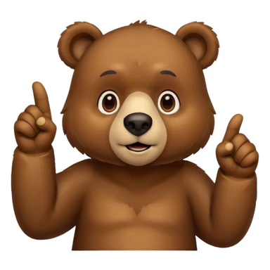 Crea a un oso señalando abajo sticker