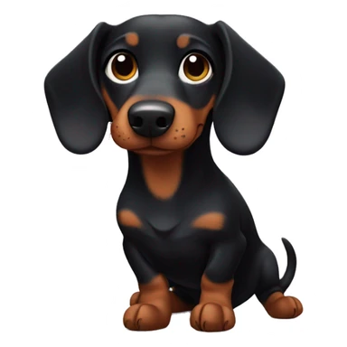 Black dachshund making a heart with his paws sticker
