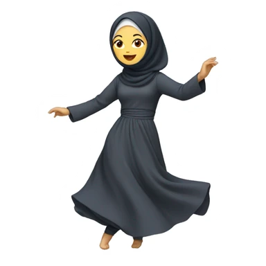 Asian Woman with hijab dancing  sticker