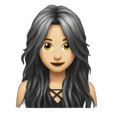 metal singer long hair black sticker