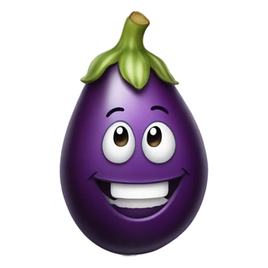 Laughing eggplant  sticker